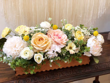 Load image into Gallery viewer, Large  Blush, Yellow, Light Peach, Whites, Cream Faux Floral Arrangement
