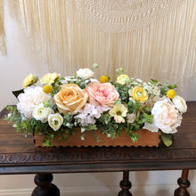 Load image into Gallery viewer, Large  Blush, Yellow, Light Peach, Whites, Cream Faux Floral Arrangement
