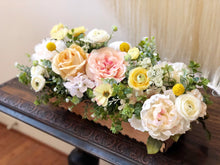 Load image into Gallery viewer, Large  Blush, Yellow, Light Peach, Whites, Cream Faux Floral Arrangement
