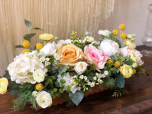 Load image into Gallery viewer, Large  Blush, Yellow, Light Peach, Whites, Cream Faux Floral Arrangement
