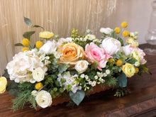 Load image into Gallery viewer, Large  Blush, Yellow, Light Peach, Whites, Cream Faux Floral Arrangement
