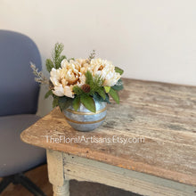 Load image into Gallery viewer, Farmhouse Style Christmas Floral Arrangement | Christmas Office Decor | Small Winter Floral Arrangement
