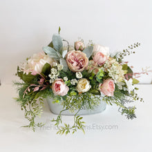 Load image into Gallery viewer, BEST SELLER! Farmhouse Style Pink, Blush Faux Floral Arrangement
