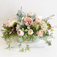 Load image into Gallery viewer, BEST SELLER! Farmhouse Style Pink, Blush Faux Floral Arrangement
