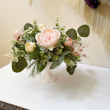 Load image into Gallery viewer, Garden Style Floral Arrangement | Soft Pink Floral Arrangement | Blush Floral Centerpiece | Blush Wedding Floral Centerpiece
