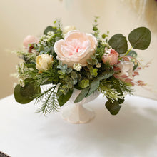 Load image into Gallery viewer, Garden Style Floral Arrangement | Soft Pink Floral Arrangement | Blush Floral Centerpiece | Blush Wedding Floral Centerpiece
