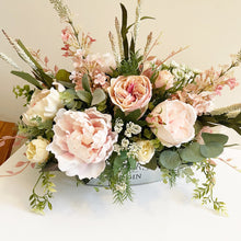 Load image into Gallery viewer, Spring Farmhouse Style Floral Arrangement | Pink Floral Arrangement | Blush Floral Centerpiece | French Country | Birthday
