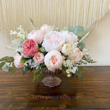 Load image into Gallery viewer, Blush/ Pink Roses Floral Arrangement - Garden Style
