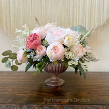 Load image into Gallery viewer, Blush/ Pink Roses Floral Arrangement - Garden Style
